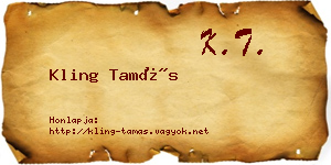 Kling Tamás névjegykártya