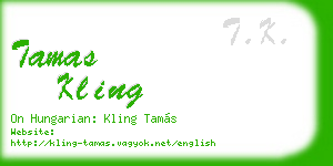 tamas kling business card