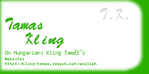 tamas kling business card